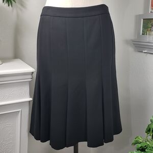 Rena Lange Black Fit & Flair Pleated w/Side Zip - Luxury Staple 12